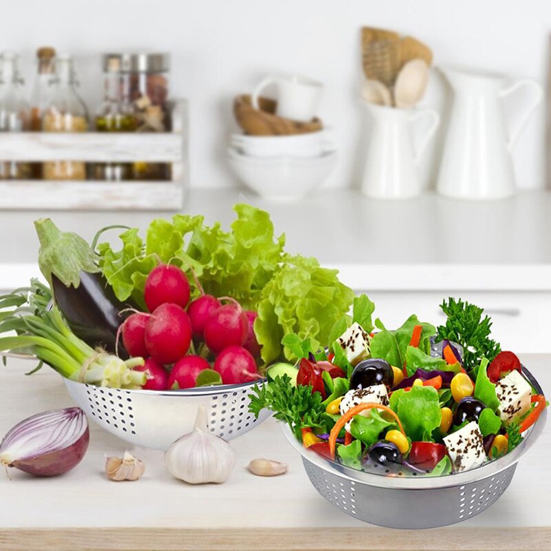 1PC Stainless Steel Steamer Basket Rice Cooker Steamer Vegetable And Fruit Drain Basket Draining Steaming Tray Kitchen Tool