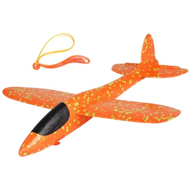 48Cm Hand Throw Lighting Up Flying Glider Plane Glow In The Dark Toys Foam Airplane Model Led Flash Games Toys For Children: Orange