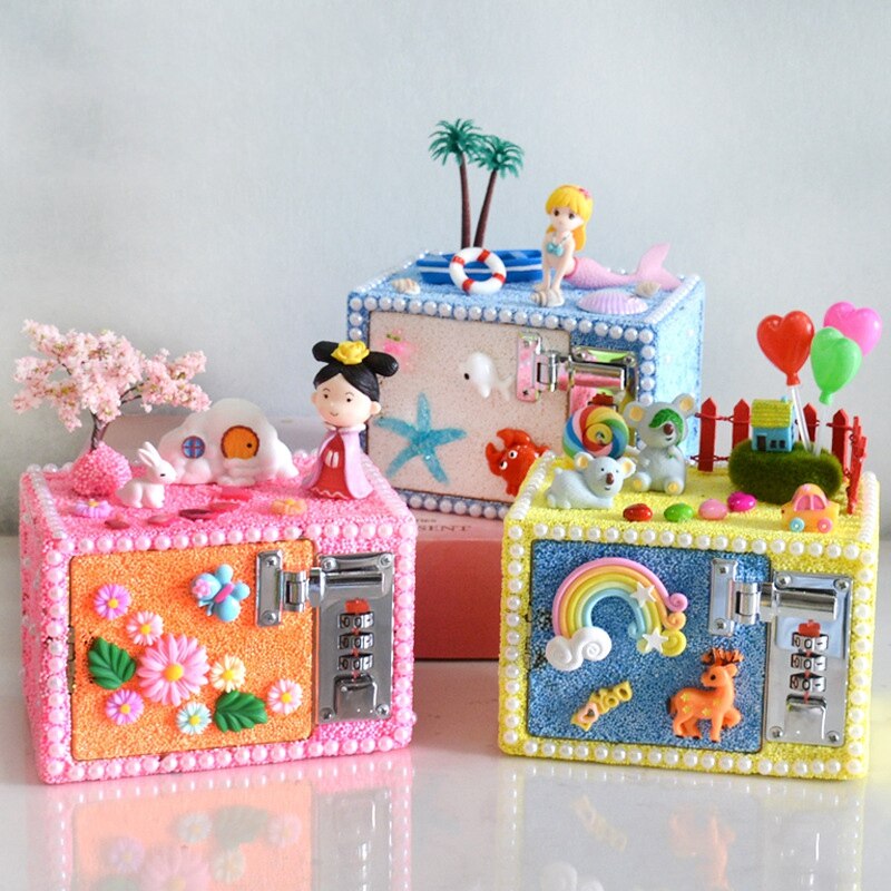 FBIL-DIY Fun Hout Sieraden Doos Craft Kit Kids Speelgoed Voor Meisjes Houten Schatkist Kunsten En Ambachten Decoratie Ornamenten