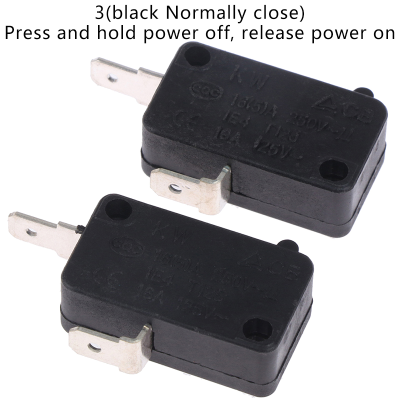 Micro Switch Microwave Oven Kw16(5)A250Vac KW3A Microwave Oven Door Micro Switch 125V/250V 16A Normally Open Switch: Blue