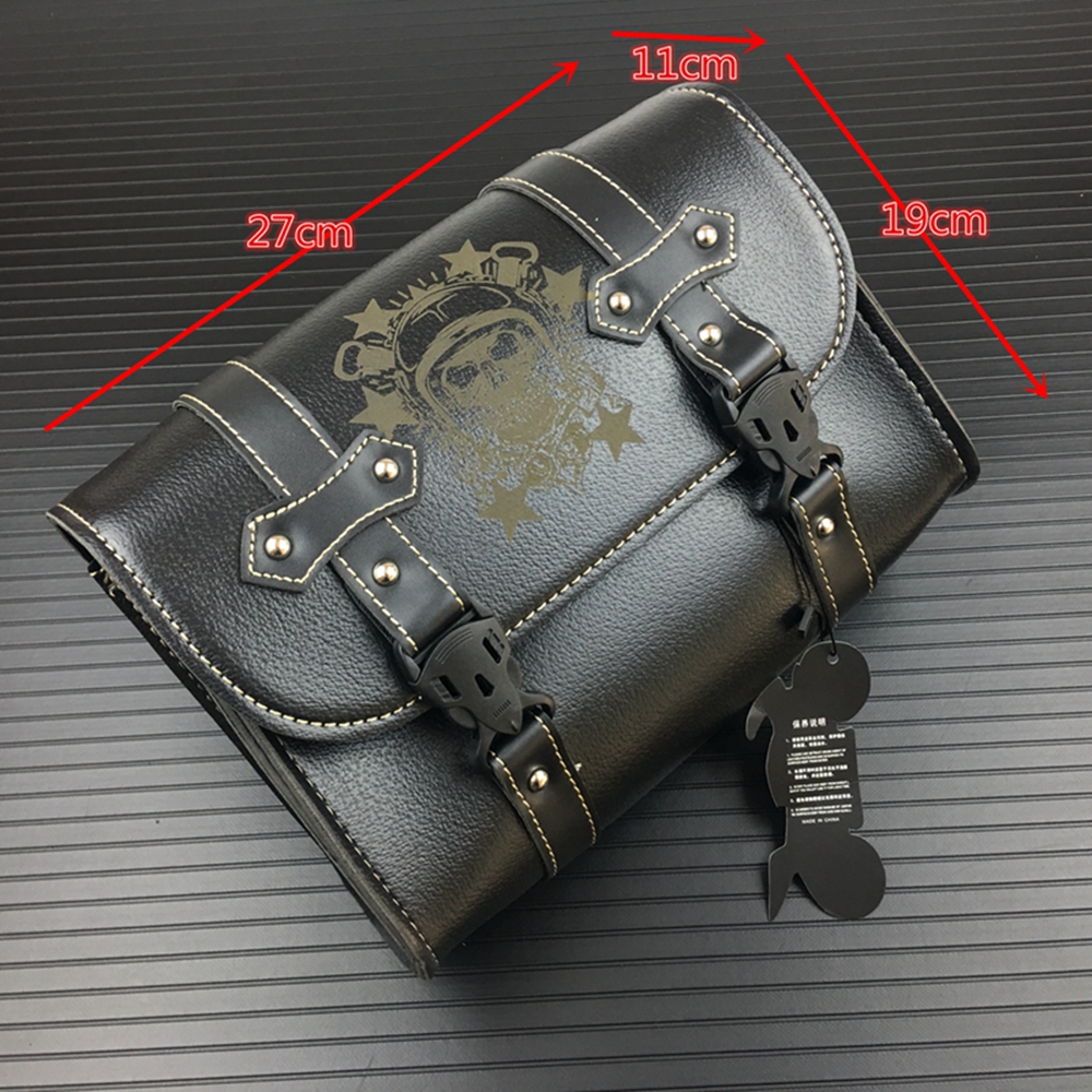 Universel motorcykel taske sadelside pu læder bagage taske sadeltaske opbevaringsværktøj pose til harley sportster dyna touring model