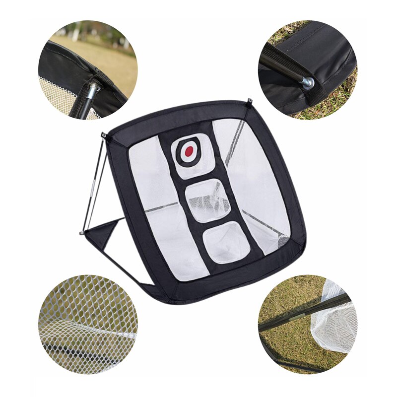 Portable Golf Practice Net Golf Indoor Outdoor Chipping Pitching Cages Mats Practice Easy Net Golf Aids Swing Exercise Training