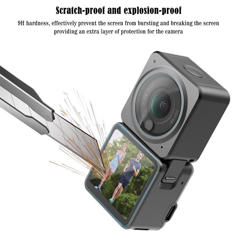 Kratzfester schutz, schutzfolien-zubehör, displayschutzfolien-set aus gehärtetem glas für dji osmo action 2