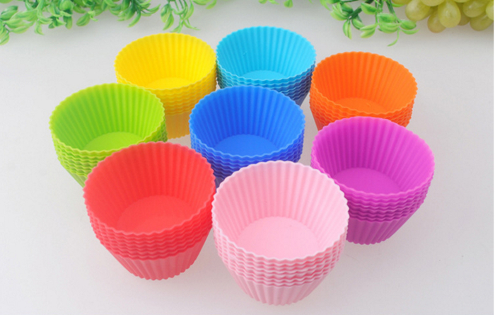 12 stuks siliconen cake cupcake cup cake tool bakvorm siliconen bakvorm cupcake en muffin cupcake voor doe-het-zelf in willekeurige kleur