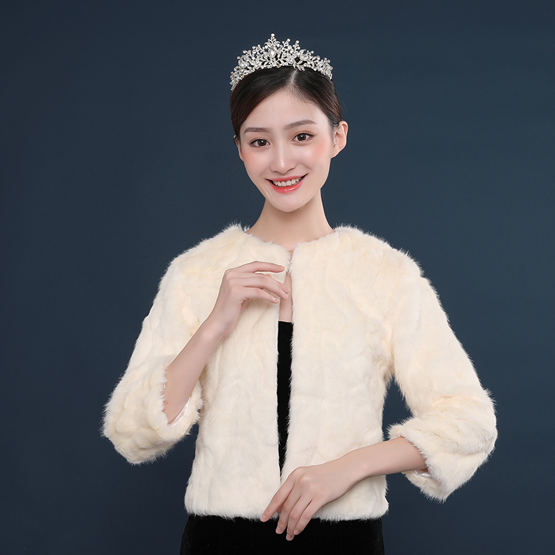 Boleros de novia de piel sintética de champán, chaqueta nupcial cálida para novia, chal, accesorios para vestidos de boda, novedad de