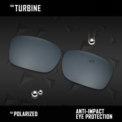 OOWLIT Lenses Replacements For Oakley Turbine Sunglasses Polarized - Multi Colors: Black Chrome