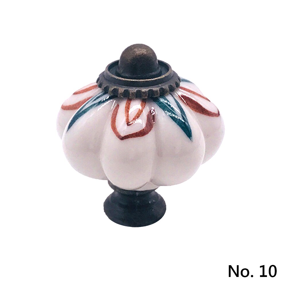 Poignée de meubles Vintage boutons de porte potiron céramique armoire poignées meubles tiroir placard cuisine tirer poignée 11 couleurs: no. 10