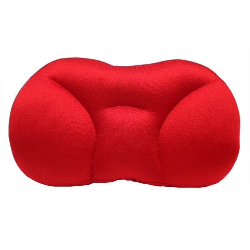 3D Sleeping Pillow Office Nap Sleeping Foam Particle Pillow Butterfly Shaped Washable Portable Travel Ergonomic Pillow: Red