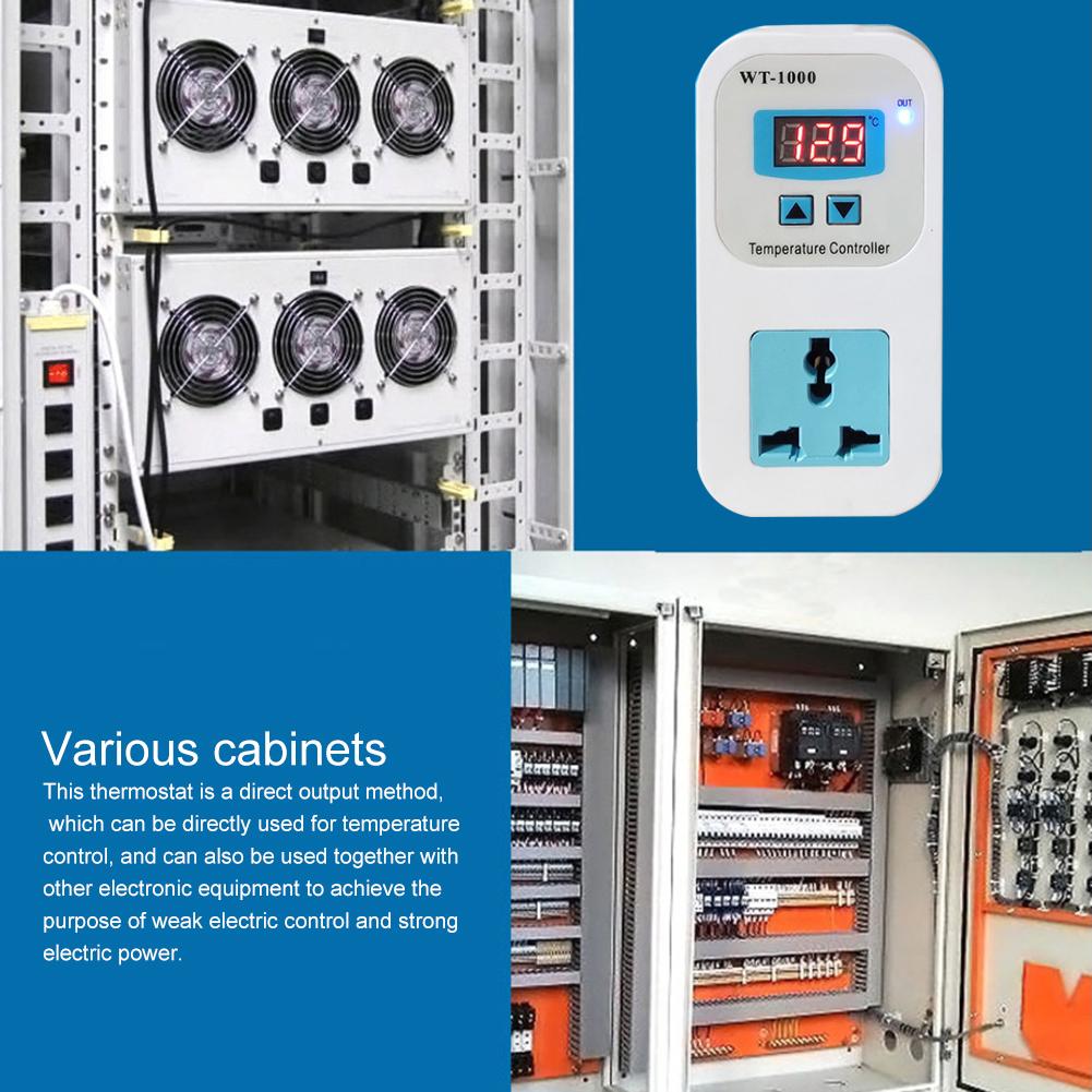 WT-1000 Intelligent Electronic Thermostat Socket Adjustable Temperature Socket Suitable for Household Freezer Water Tank