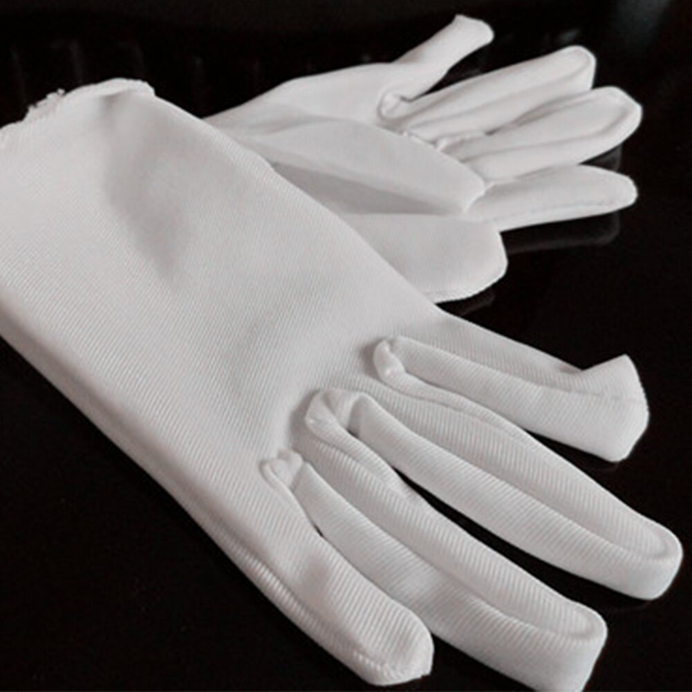 Unisex Kids Handschoenen Witte Korte Satijnen zachte Elastische Handschoenen voor Kinderen Meisje Jongen Prestaties Dans toespraak Handschoenen