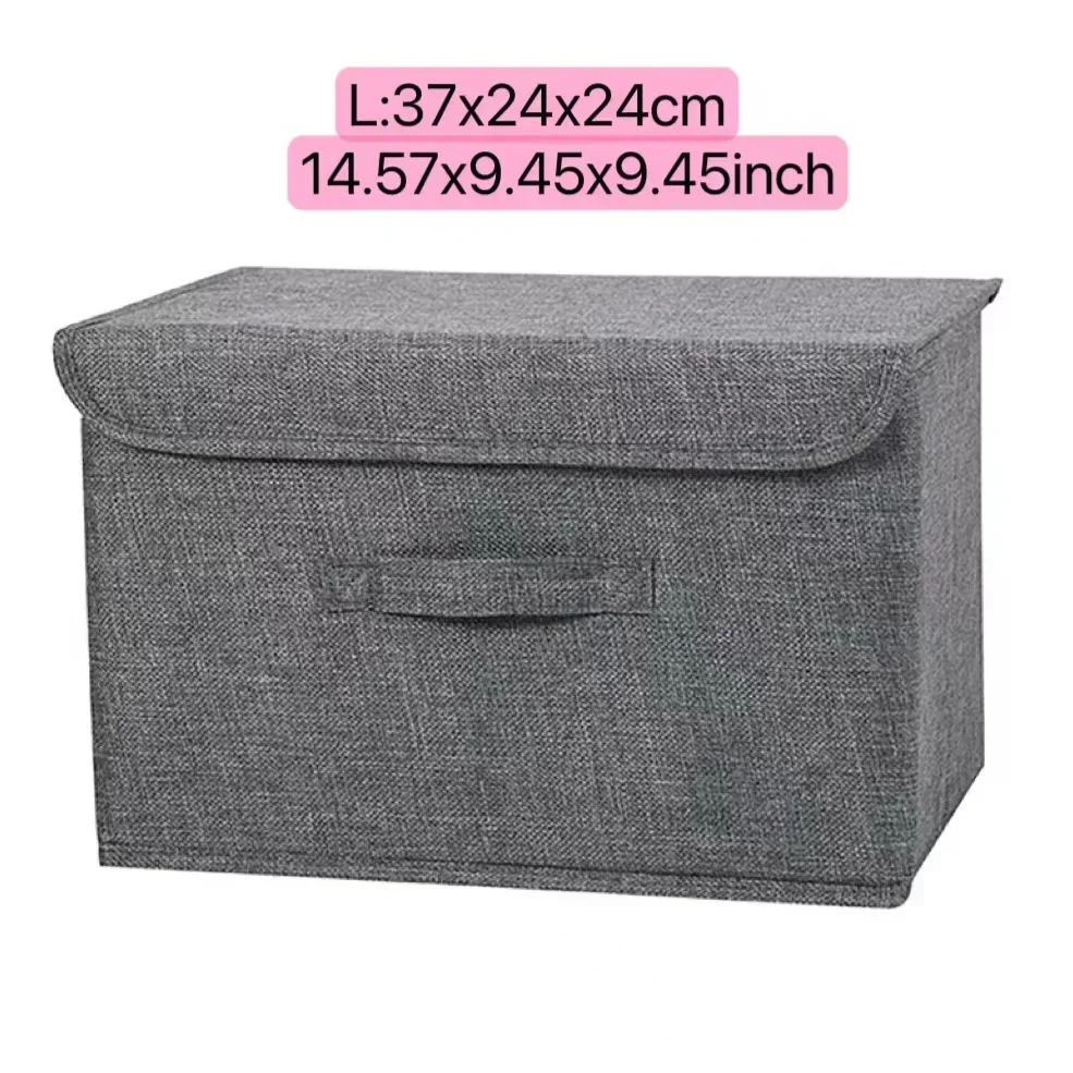 Große Schrank-Organizer-Boxen mit Deckeln Zusammenklappbare Dekorative Aufbewahrungsboxen Stoffbehälter für Wohnzimmer, Studentenwohnheim, Kinderzimmer: Dunkelbraun