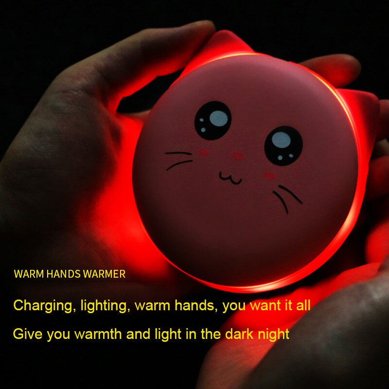Chauffe-poche mignon chauffe-main 4000mAh électrique Rechargeable batterie externe pour téléphone chargeur kawaii