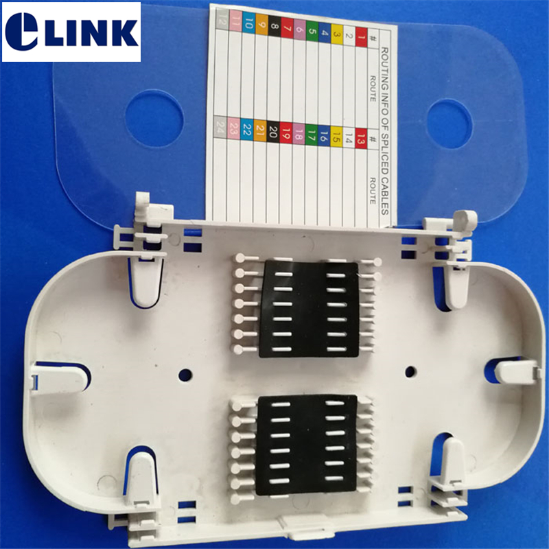 10pcs 24 cores fiber splice tray ftth cassette splice tray 24 port ftth Flexible Cable Plastic Splicing tray ELINK