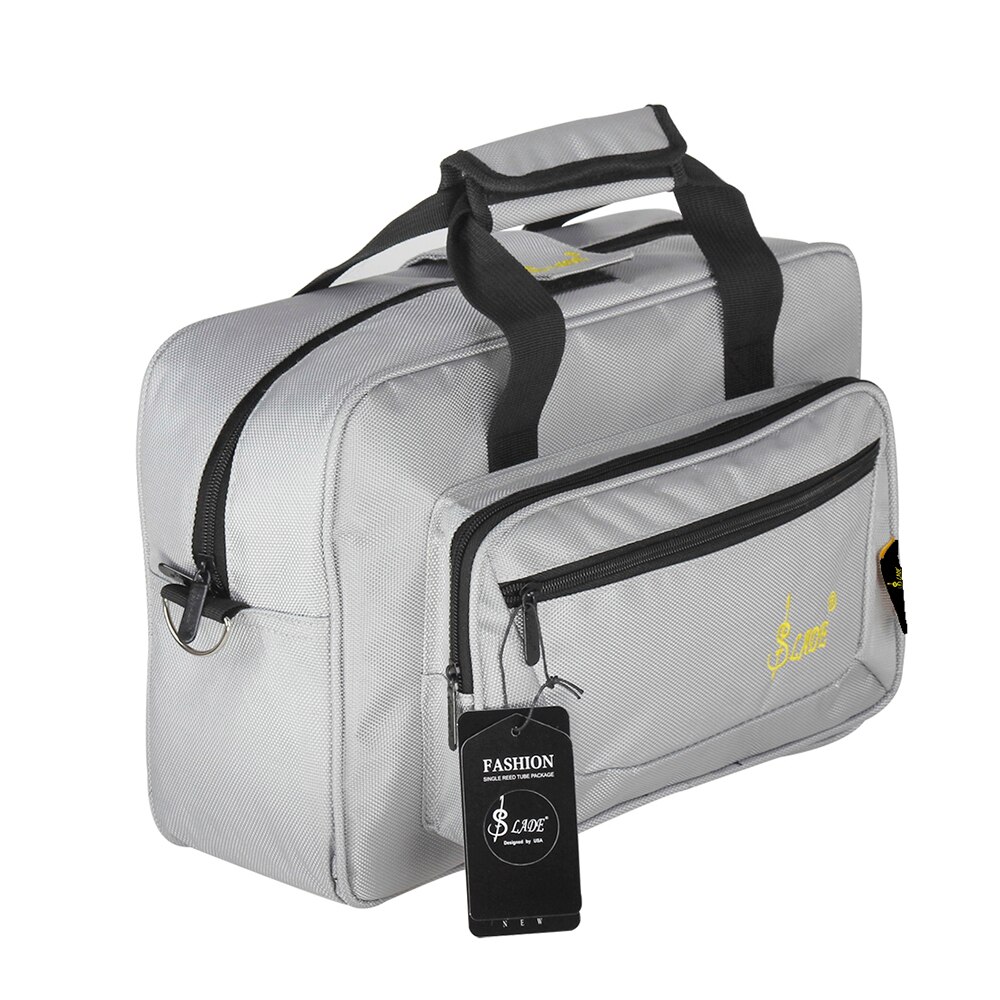 Mochila de transporte suave Universal para clarinete Oboe, acolchado de esponja con correa para el hombro, accesorios de instrumentos de viento de madera: Gris