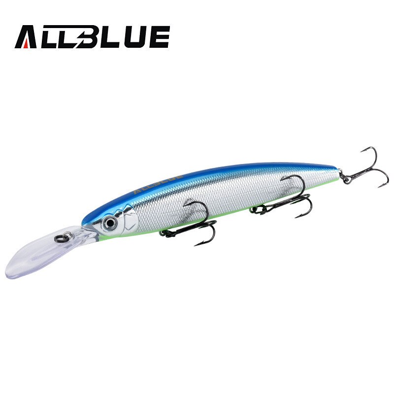 ALLBLUE CRAFTY 130SF Fishing Lure 130mm 27.5g Wobbler Slow Floating Minnow Longbill Plastic Bait Fishing Tackles Crankbait Plast: Color H