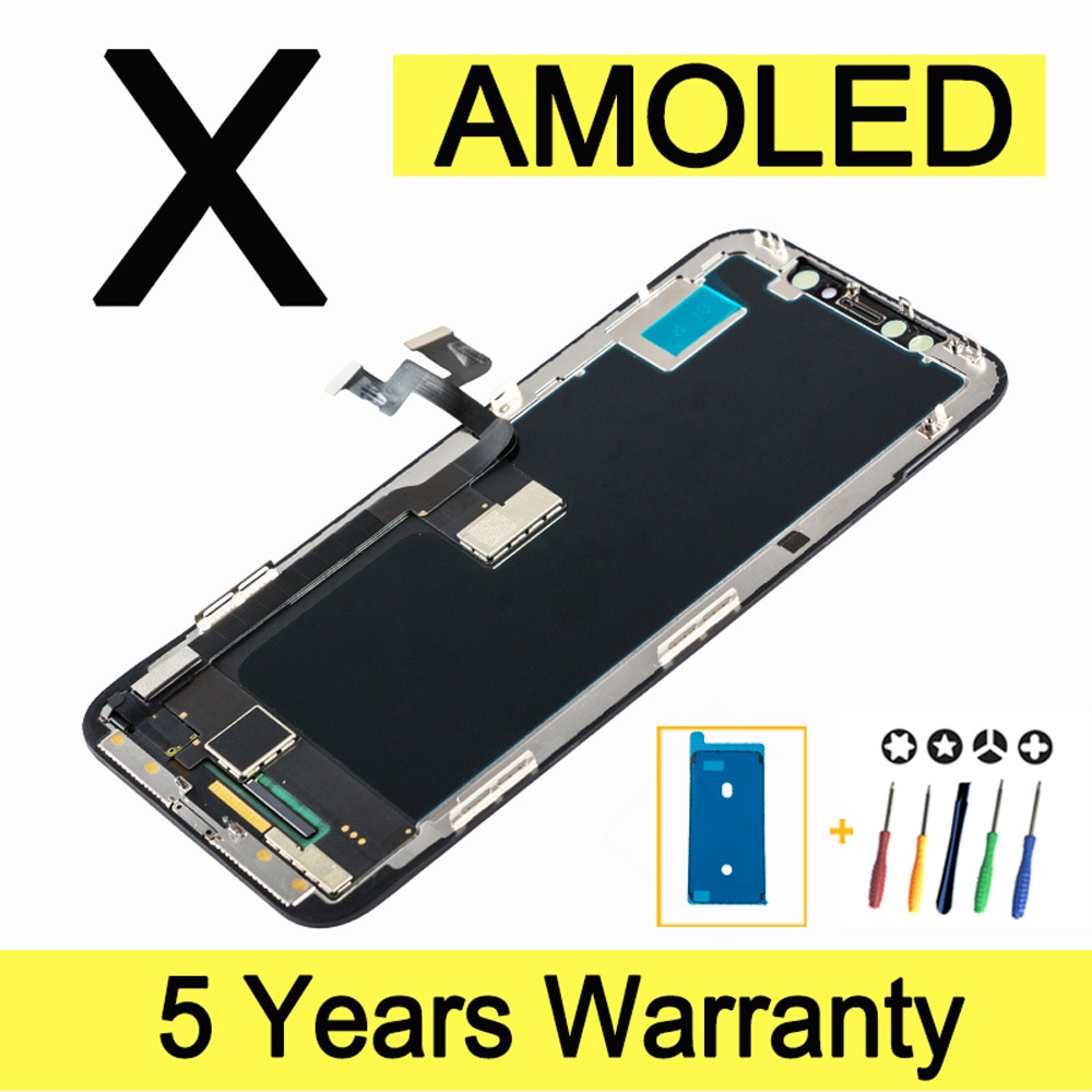 Tela amoled para iphone x lcd, tela touch, substituição, boa, 3d, touch, lcd, para iphone x, xs com ferramentas