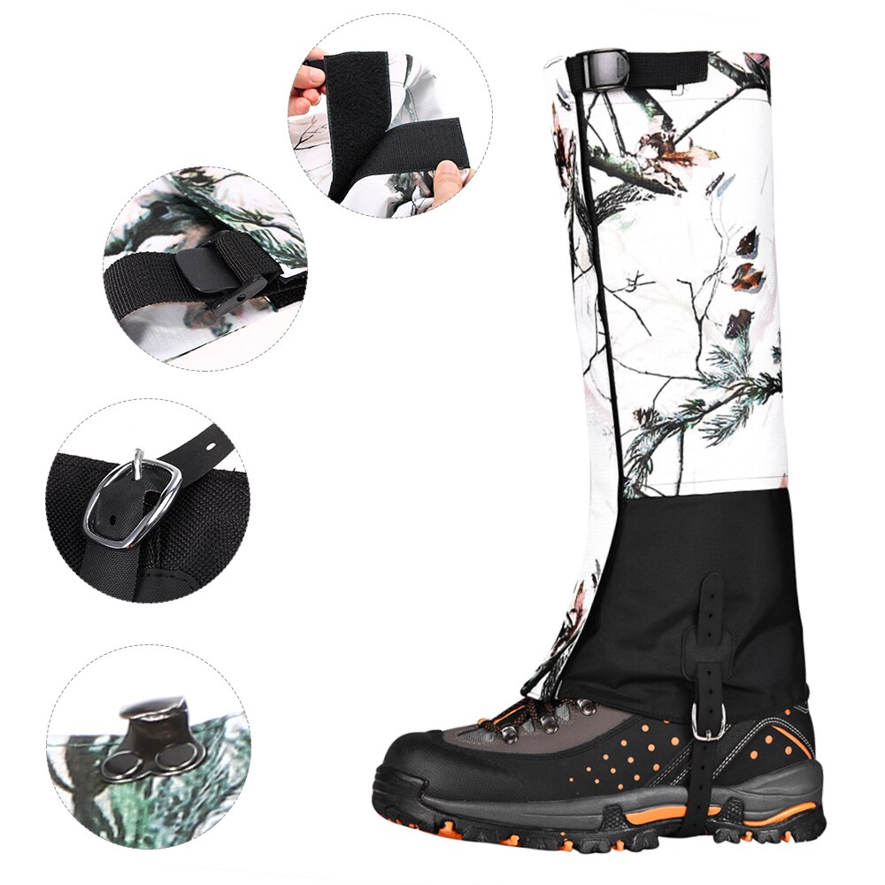 Polainas de pierna de nieve impermeables para hombre y mujer, polainas para botas, senderismo, Camping, escalada, pesca, Mangas de pantorrilla para exteriores