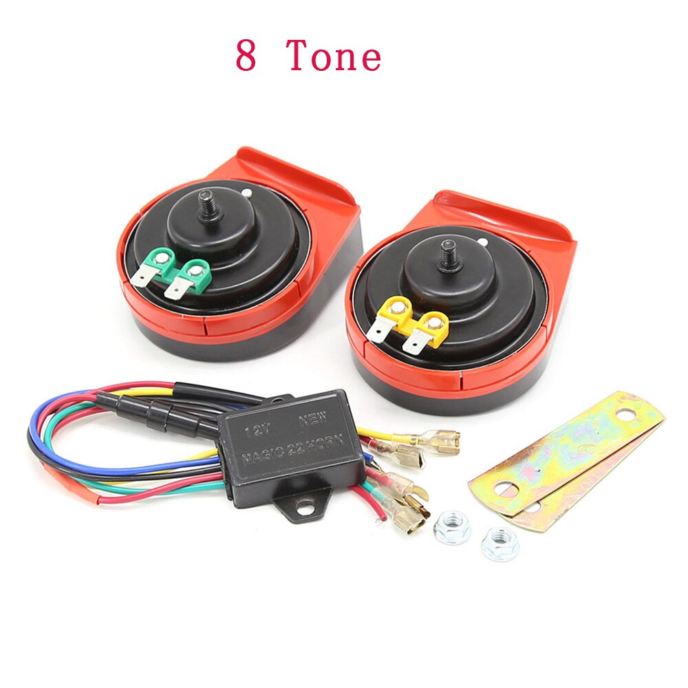 8 tone 12V echo horn car big horn car surround double snail horn alarm