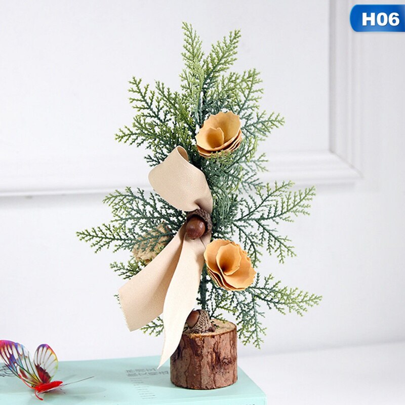 Desktop Christmas Pine Tree Small Pine Tree Mini Tree Desktop Home Decoration Ornaments Pine Branch Floral Ornaments Small Tree: 6