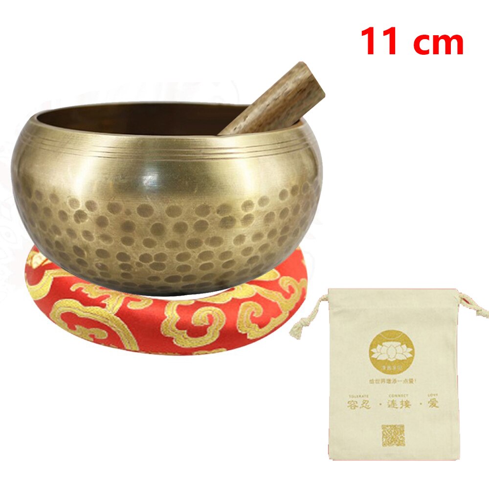 Tibetan Singing Bowl Set Buddha Sound Bowl Nepal Handmade Meditation Chanting Bowl for Healing and Mindfulness: 11cm