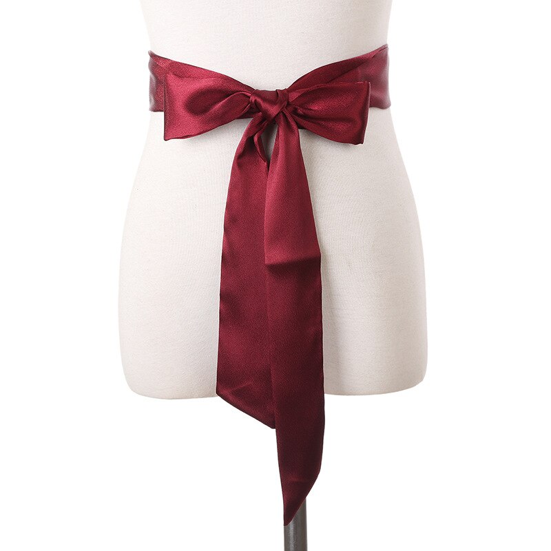 Classic Purple Pink Wedding Sash Simple Silk Ribbon Sash for Special Occasion Dress Burgundy Formal Satin Bridal Belt: Burgundy