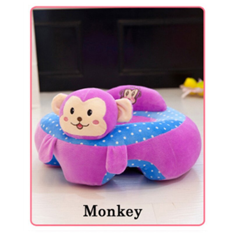 Silla para aprender a sentarse, cojín cómodo de viaje, alfombrilla para asiento de coche, dibujos animados de animales, sofá de soporte para bebé: Monkey