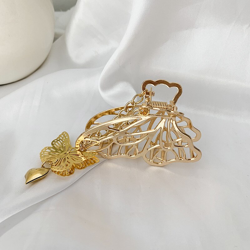 Cosysail Kpop Jahrgang Hohl Schmetterling Liebe Anhänger Haar Clip für Kühle Egirl Lange Quaste Metall Haarnadel Kopfschmuck Schmuck: Stil 5