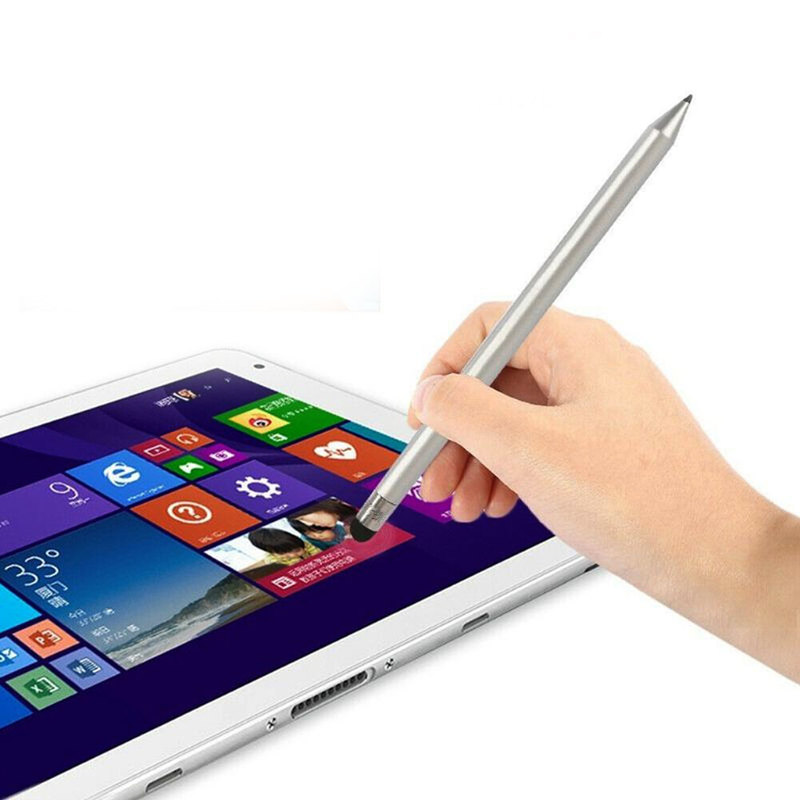 Round Thin Tip Capacitive Stylus Touch Screen Pen Silver Dual Head Stylus Pen Replace for IPad Mobile Phones Tablet Accessories