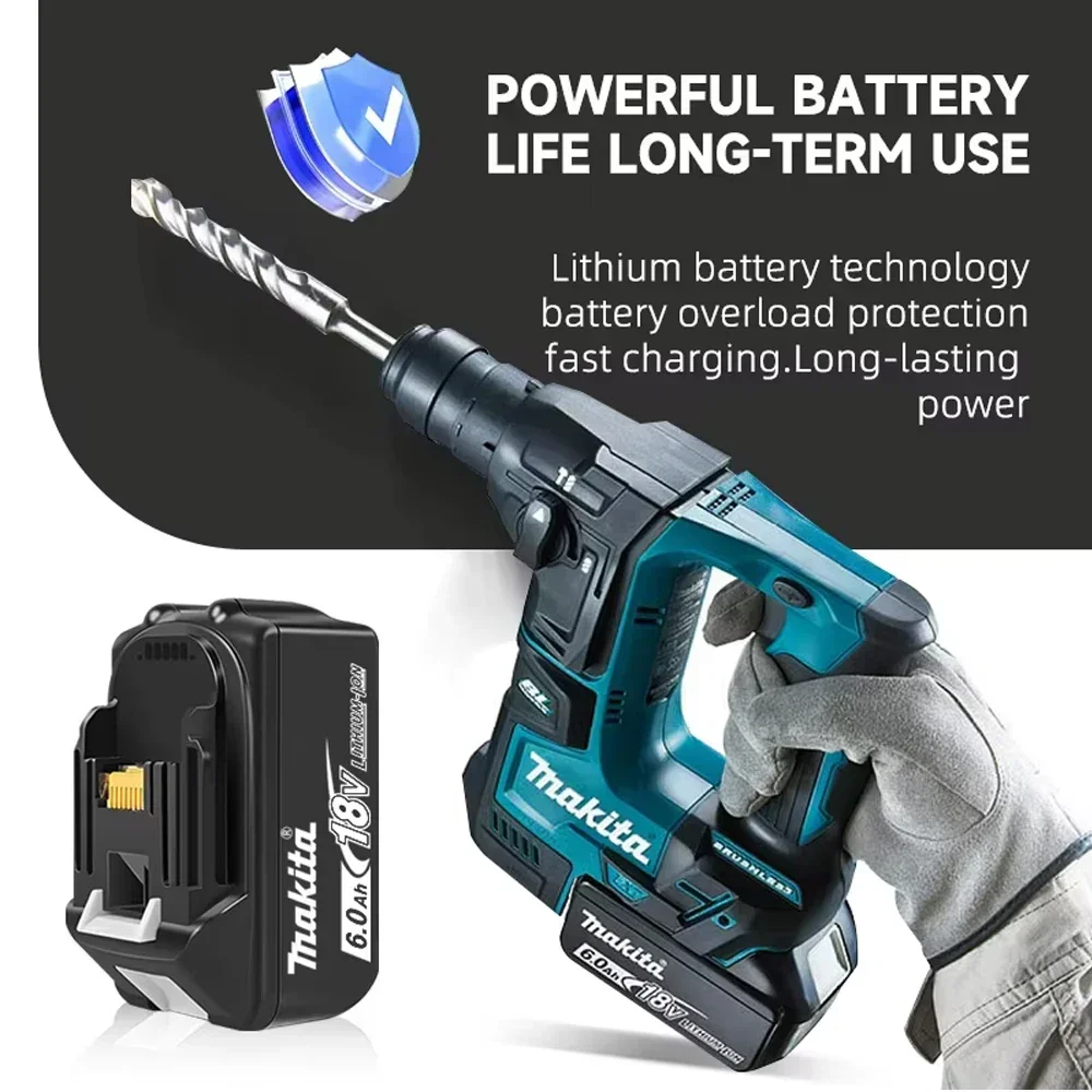 100% batterie Rechargeable d'origine Makita 18V 6.0Ah, pour batterie d'outils électriques Makita BL1830 BL1830B BL1840 BL1840B BL1850 BL1850B