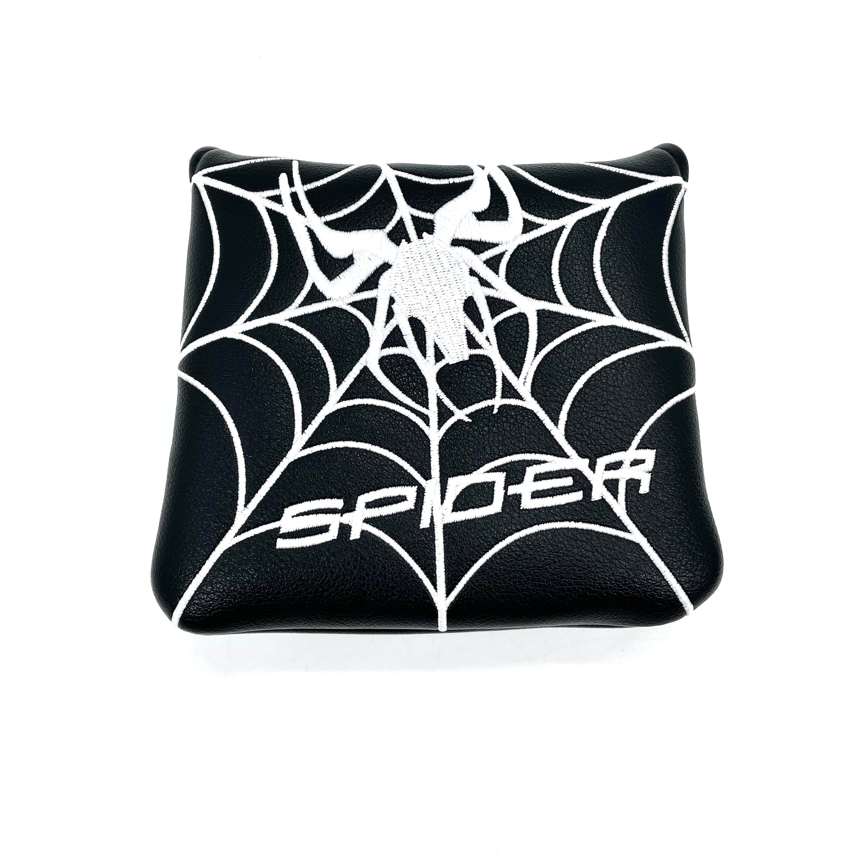 Mazo cuadrado de Golf con bordado de araña, Putter de cuchilla, conductor, madera de calle, híbrido, cubierta de cabeza de hierro, blanco, rojo y negro,: Black white