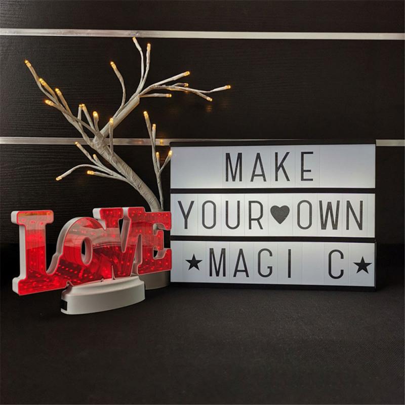 1Pc Maat Led Combinatie Licht Doos Met Letters Diy Kaarten Puzzel Night Lamp Usb-poort Aangedreven Cinema Lightbox Creatieve lampen: 03 A4