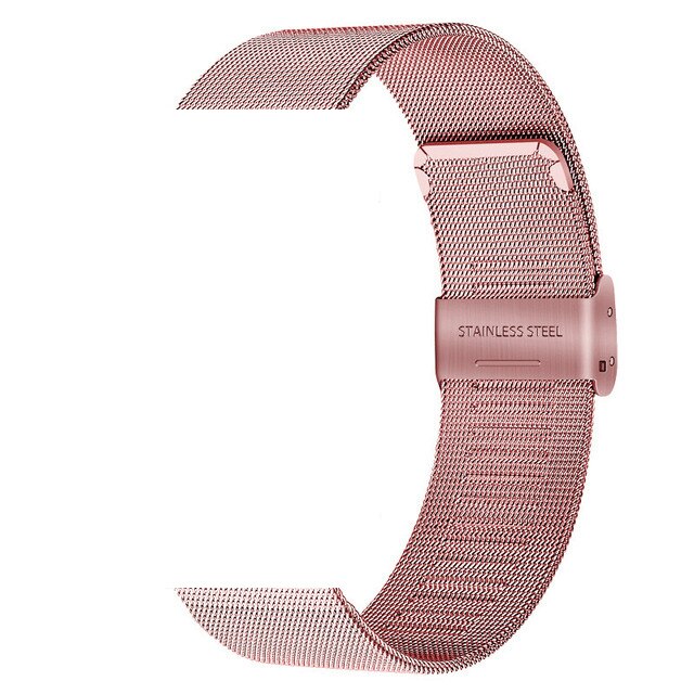Rustfrit stål urrem til garmin venu sq milanese rem til garmin venu sq smartwatch armbånd udskiftning armbånd correa: Lyserød
