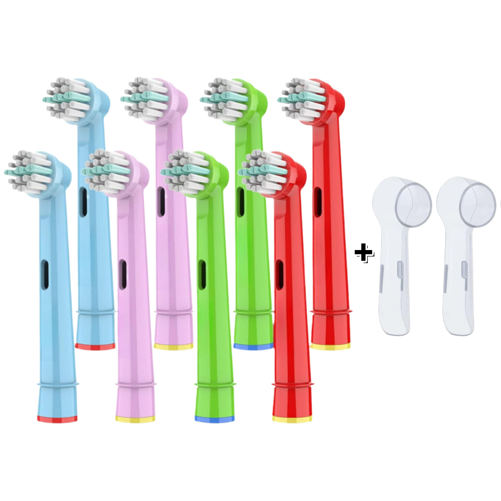Kleurrijke opzetborstels voor kinderen voor Oral B elektrische tandenborstels - zachte haren, kleine koppen, geschikt voor Pro 1000, actie, floss en meer!
