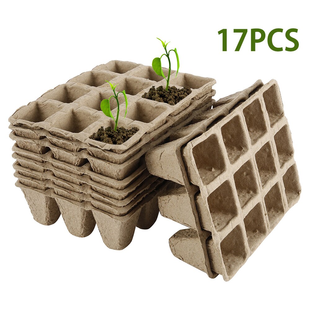 10/17 Pcs Rganic Biodegradable Paper Pots Plant Starters Seedling Herb Seed Nursery Cup Kit Eco-Friendly Home Cultivation: 17PCS