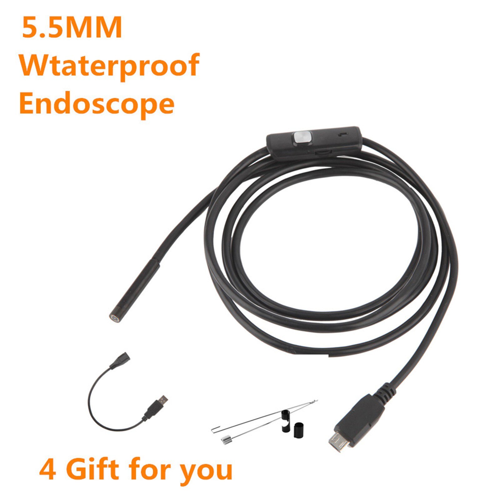 5.5mm Endoscope Camera IP67 Waterprof OTG & micro USB Inspection Borescope Camera Android USB/windows Endoscope Inspection