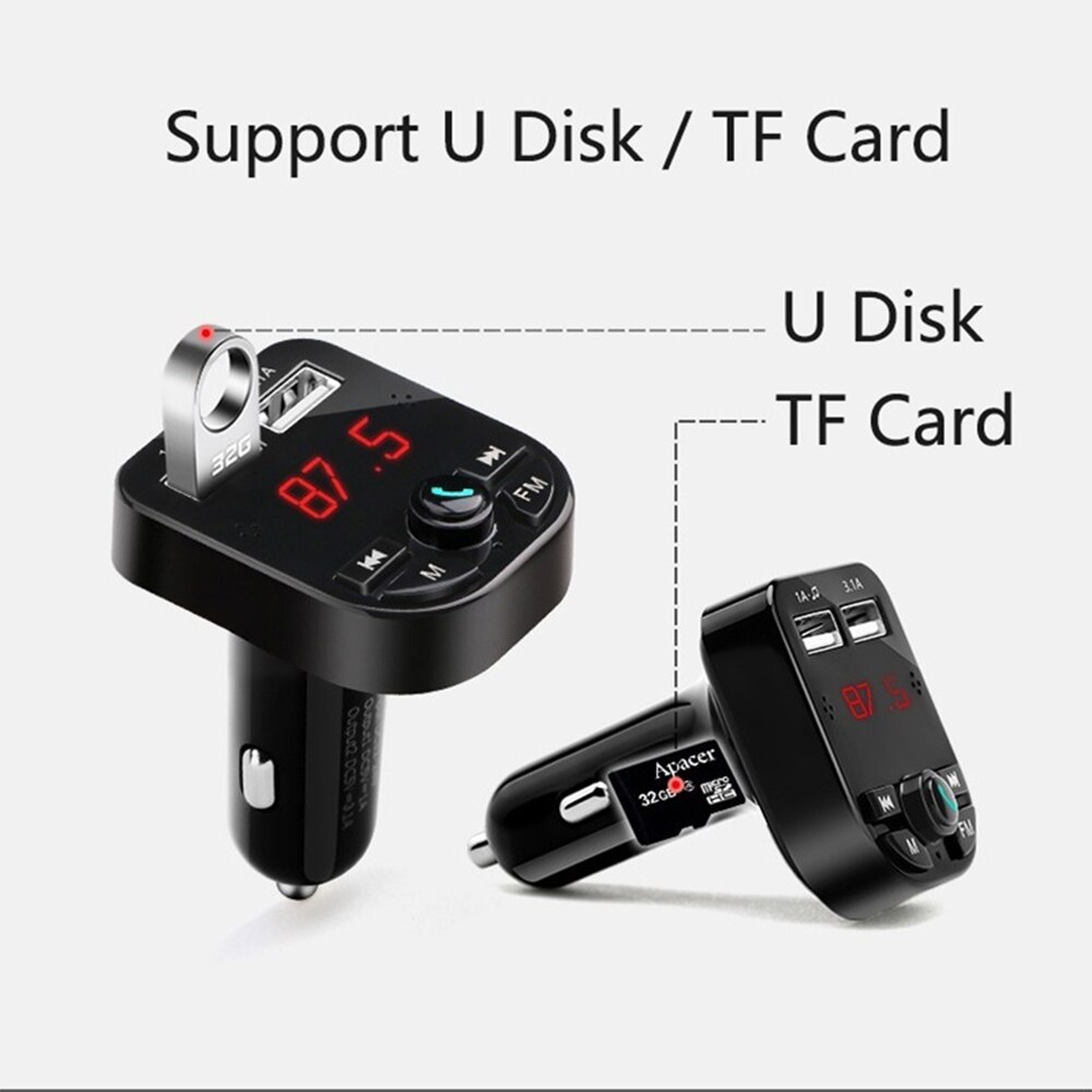 Car MP3 Player Bluetooth FM Transmitter Hands-free Car Audio Bluetooth 5.0 MP3 Dual USB Car Charger Car accessories Car styling