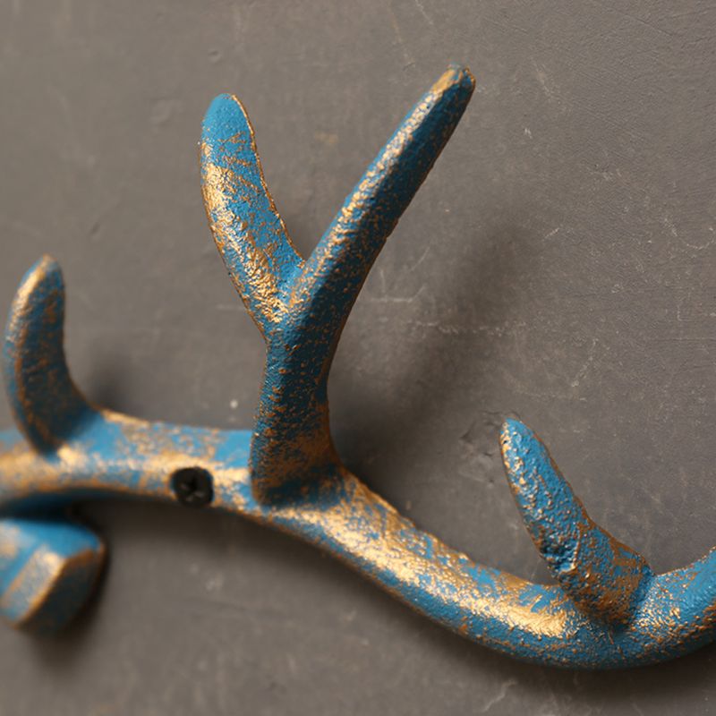 Gietijzeren Vintage Herten Gewei Muur Gemonteerde Kapstokken Home Decoratieve Haak Rack E5BB