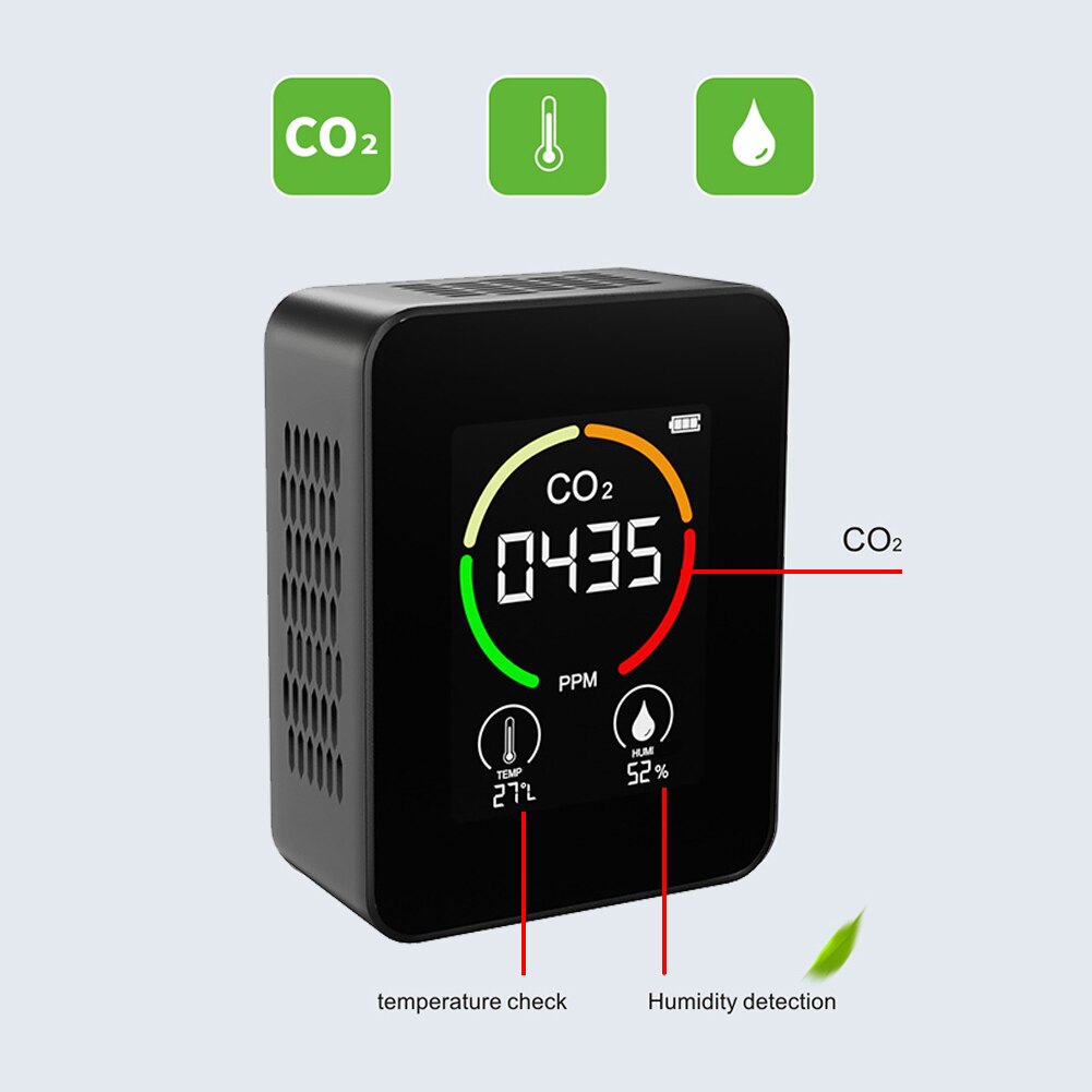 Air Monitor CO2 Carbon Dioxide Detector Greenhouse Warehouse Air Temperature Humidity Monitor Fast Measurement Meter