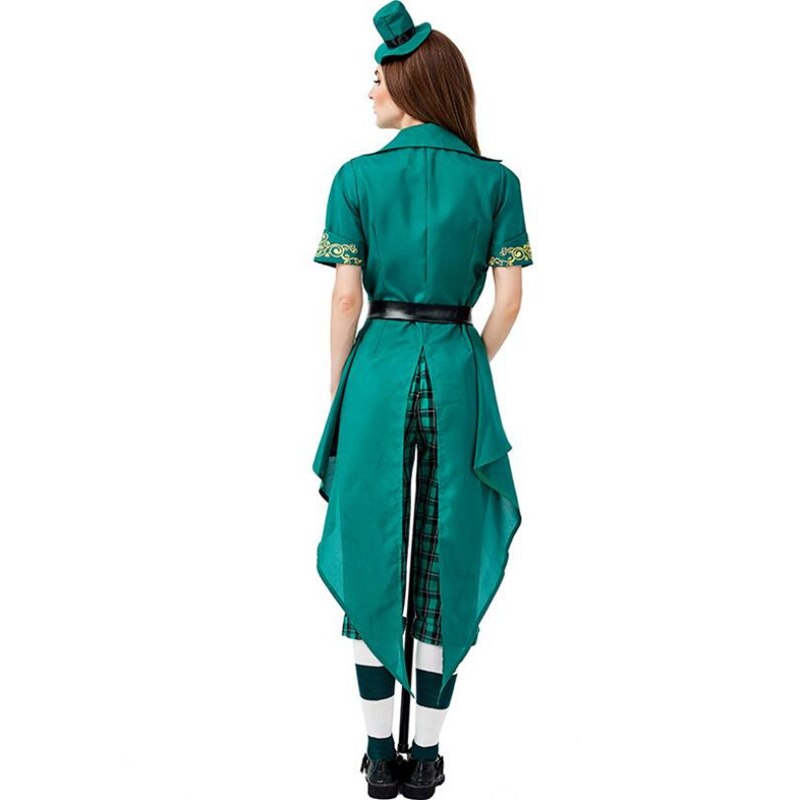 Volwassen Vrouwen Lucky Charms Kabouter Ierse Party Dress St Patrick Dag Kostuum Outfit met Hoed en Sokken