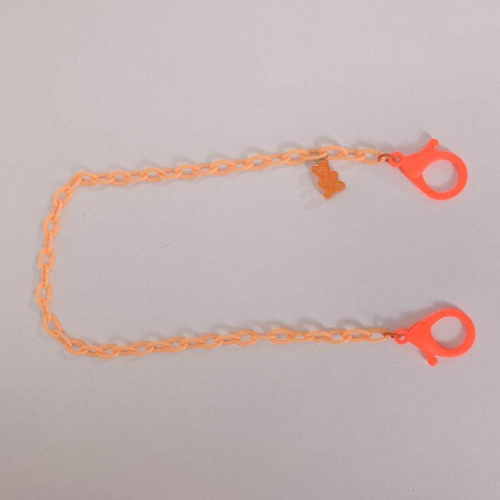 Cute Colorful Smily Anti-lost Face Cover Lanyard Adjustable Mask Chain for Women Neck Chain Glasses Strap Necklace Strap Holder: bear orange