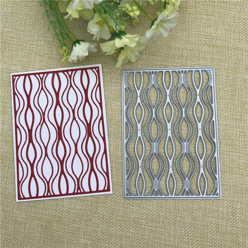 Golvende rechthoekige frame achtergrond metalen snijmallen sjablonen voor het maken van kaarten decoratieve reliëfdruk pakpapier kaarten stempel diy