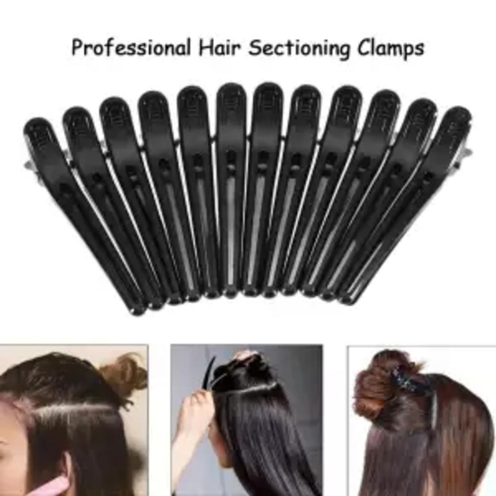 12 stk hårgrep klips frisør seksjonering klippeklemmer plast salong styling klips brosjer