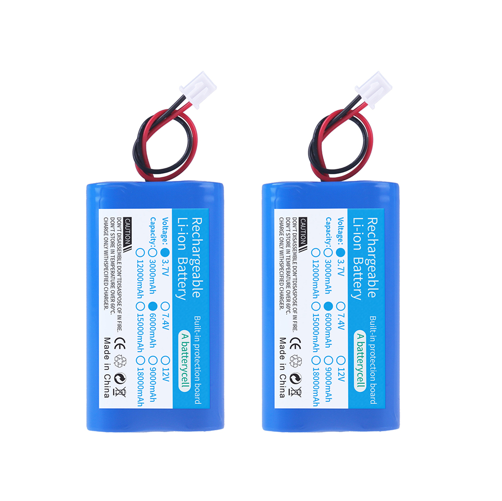 Batería recargable de iones de litio 1S 3,7 V 6000mAh con enchufe de XH2.54-2P para pesca luz LED Altavoz Bluetooth batería de Audio: BLANCO