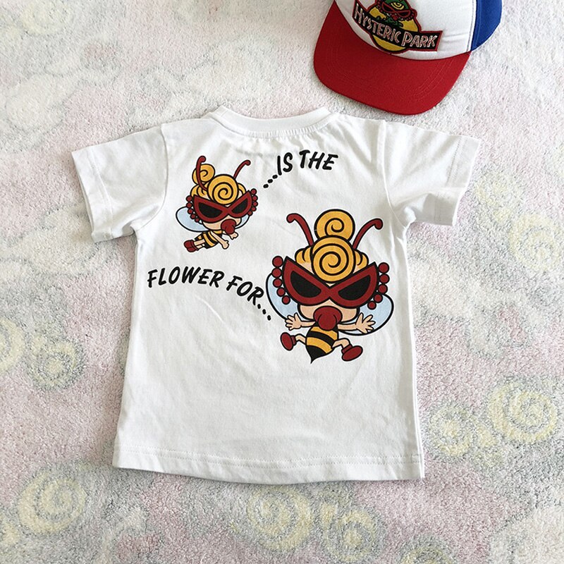 nouvelle Fille t-shirt garçon t-shirts Fille enfants t-shirt filles hauts Enfant Garcon motif sucette coton court traîneau tissu B