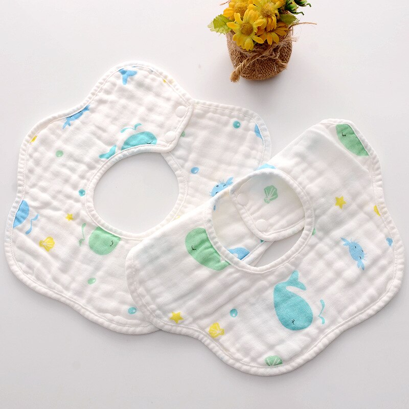 Baby Lätzchen 360 Grad Drehung 8 Schichten Blick Musselin Baby freundlicher Bandana Spucktuch Weiche Neugeborenen Speichel Handtuch Baby zeug: whlae