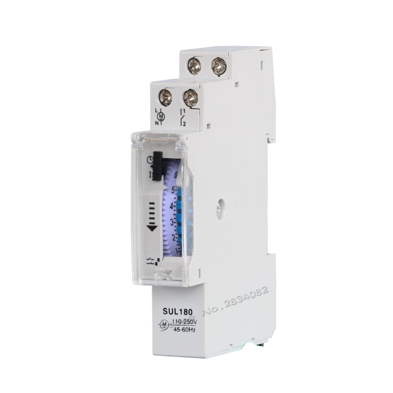 24H Program AUTO Controller Time Switch Quartz Mechanical Analog Timer Switch Relay Programmable Din Rail SUL180 110-250V 16A
