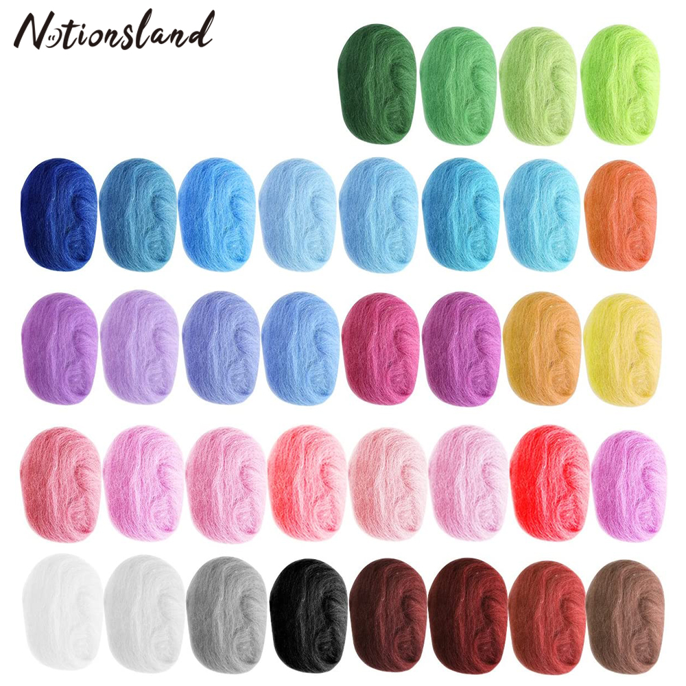 30G Multicolor Vilten Wol Zachte Zwervende Wol Fibre Voor Nat Vilten Naaldvilten Diy Dier Pop Spinning Naaien Craft materiaal