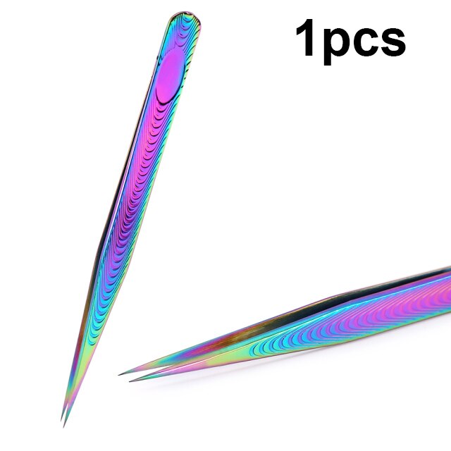Wave pincety do rzęs ze stali nierdzewnej profesjonalne przedłużanie rzęs Gold Decor antystatyczna pęseta do rzęs narzędzia do makijażu: 5-1pcs