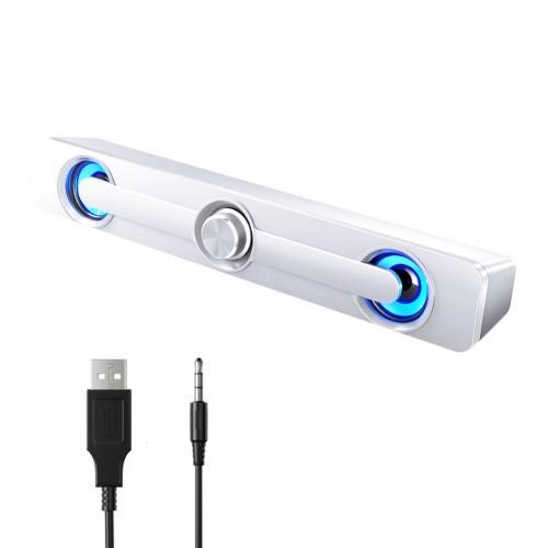 Tv Geluid Bar Usb Bedrade En Draadloze Bluetooth Home Theater Fm Radio Surround Soundbar Voor Pc Tv Speaker Voor computer: White NO Bluetooth