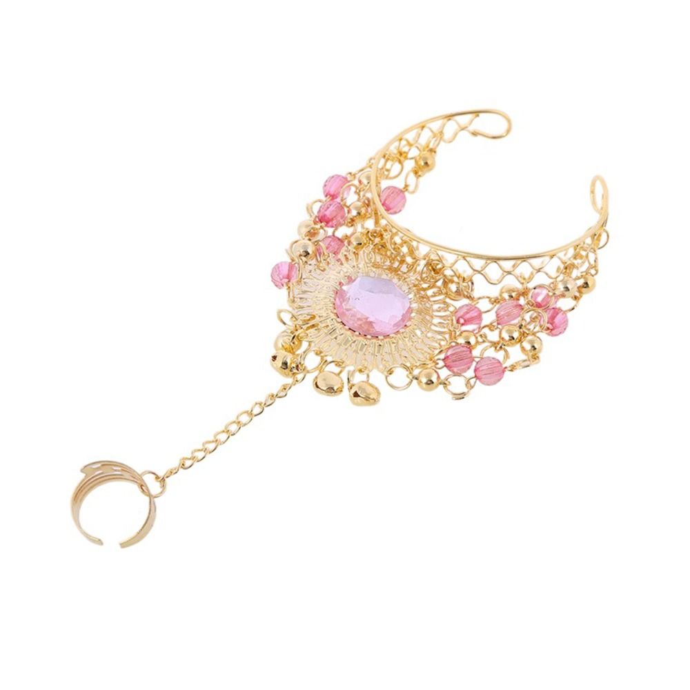 Shining Bracelet Ring Show Out Bead Bohemian Dance Accessories Belly Dance Costumes Diamond Bracelet Accessories: Light Yellow Gold Color